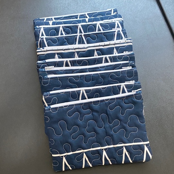 Set of 10 Makeup Cosmetic Pouch Bag Quilted Handmade Handcrafted - Picture 12 of 14